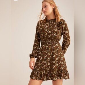 NWOT Women’s Springfield Brown Dress with Flower Print (US 10)